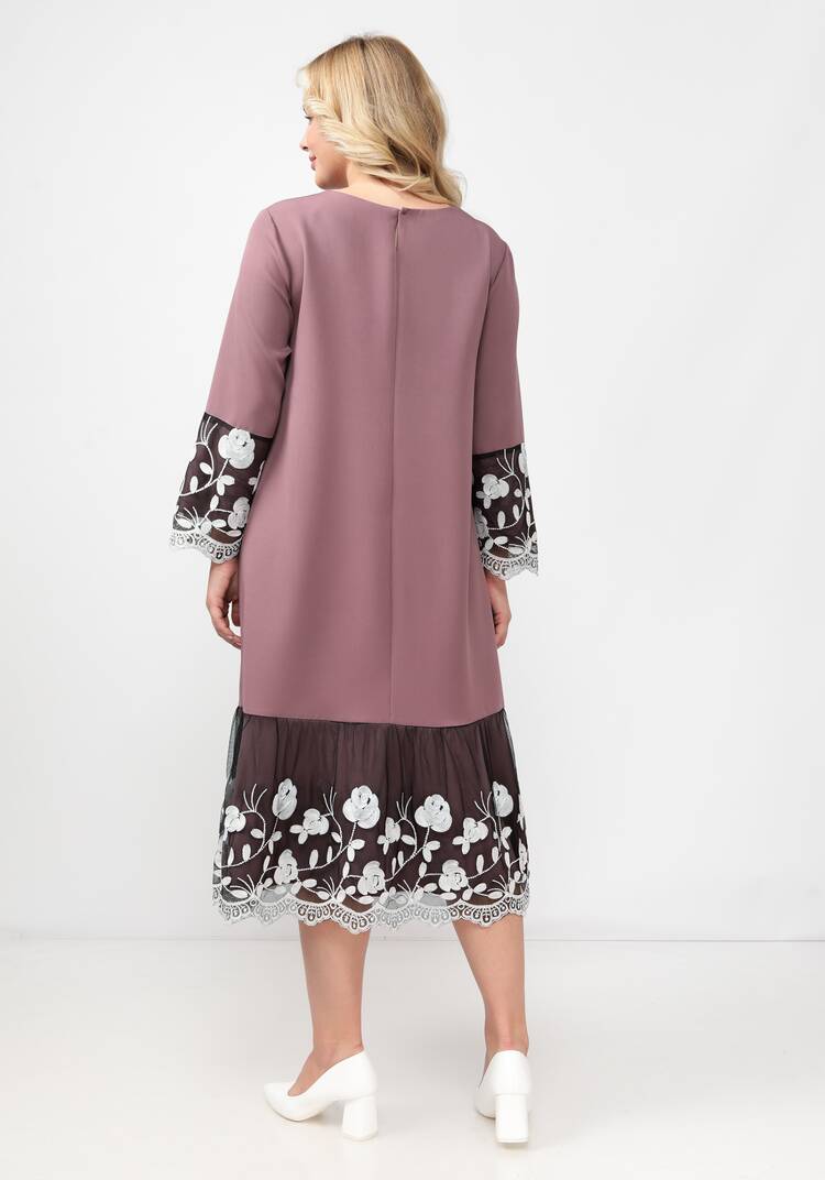 Платье А-силуэта с ажурной кокеткой шир.  750, рис. 3