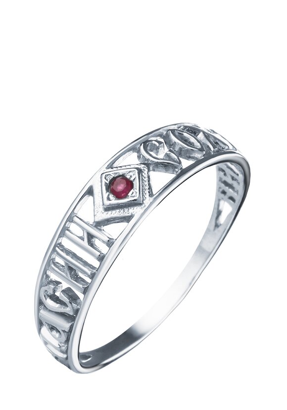 Кольцо серебряное Святая вера шир.  580, рис. 1