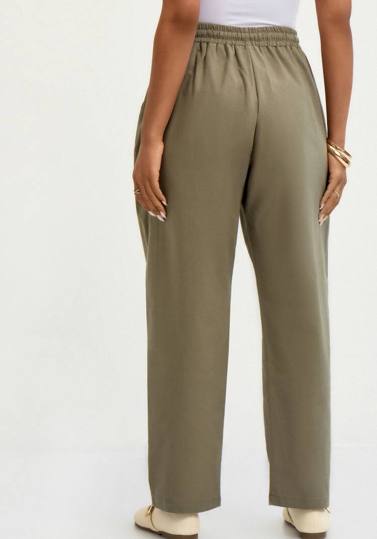 Брюки прямые изо льна с карманами шир.  750, рис. 18