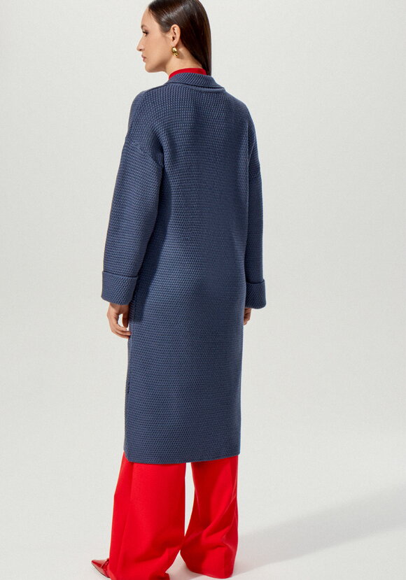 Пальто женское структурной вязки шир.  580, рис. 16