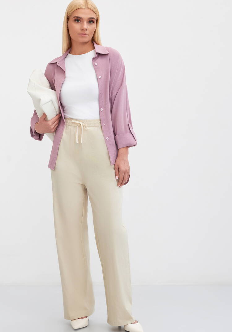 Брюки на резинке по поясу, прямые Симона шир.  750, рис. 30