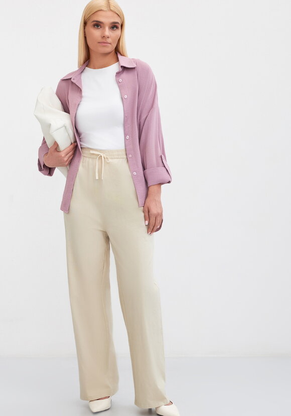 Брюки на резинке по поясу, прямые Симона шир.  580, рис. 30