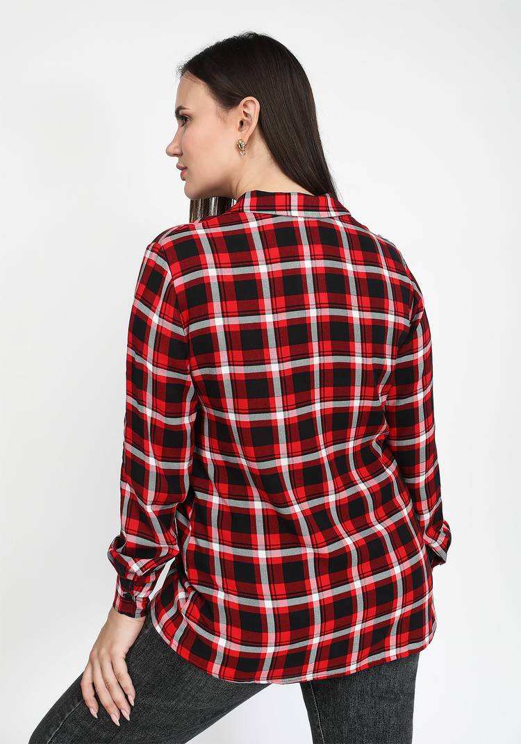 Блуза-рубашка прямого кроя в клетку шир.  750, рис. 6