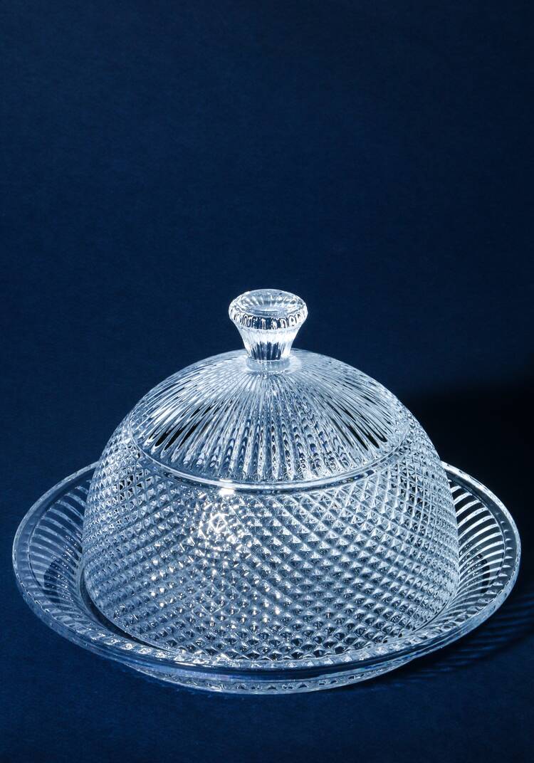 Стеклянное блюдо с крышкой шир.  750, рис. 1