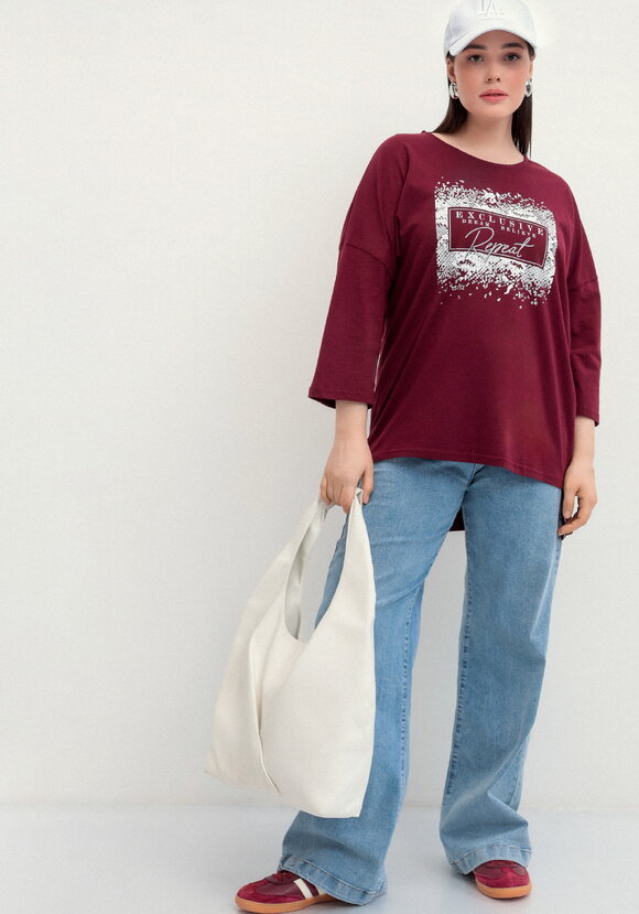 Туника с принтом на груди шир.  580, рис. 49