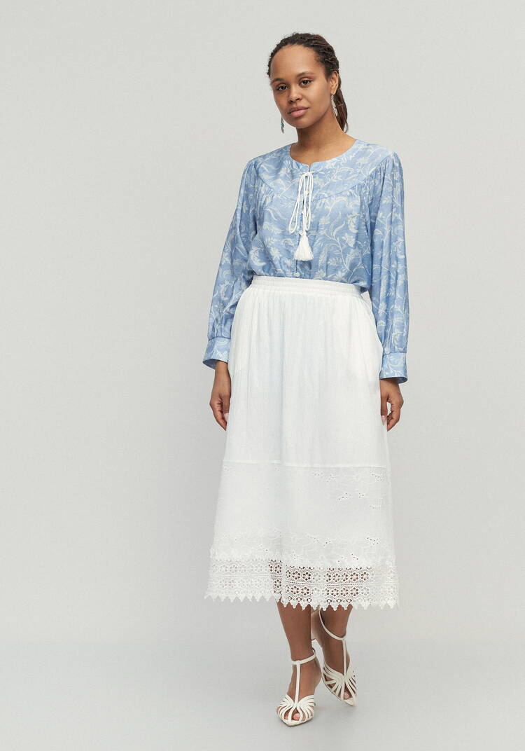 Юбка с кружевом Мишель шир.  750, рис. 1