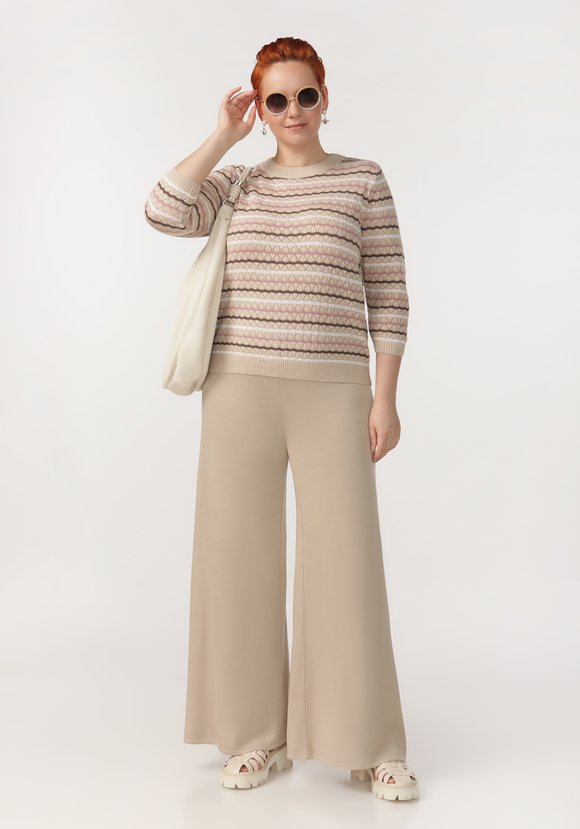 Джемпер прямого силуэта ажурный в полоску шир.  580, рис. 3