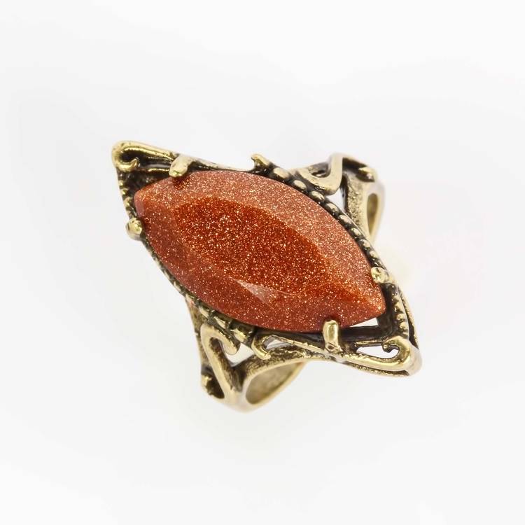 Комплект (серьги, кольцо) Капля авантюрина шир.  750, рис. 9