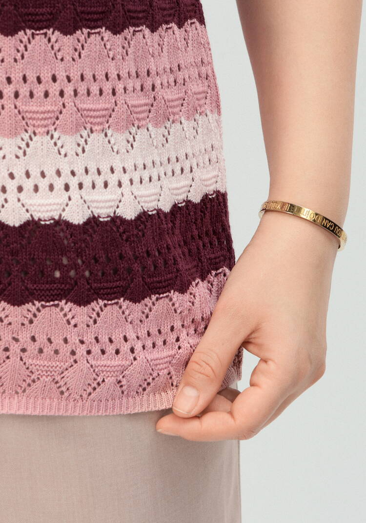 Джемпер-поло ажурный в полоску шир.  750, рис. 22