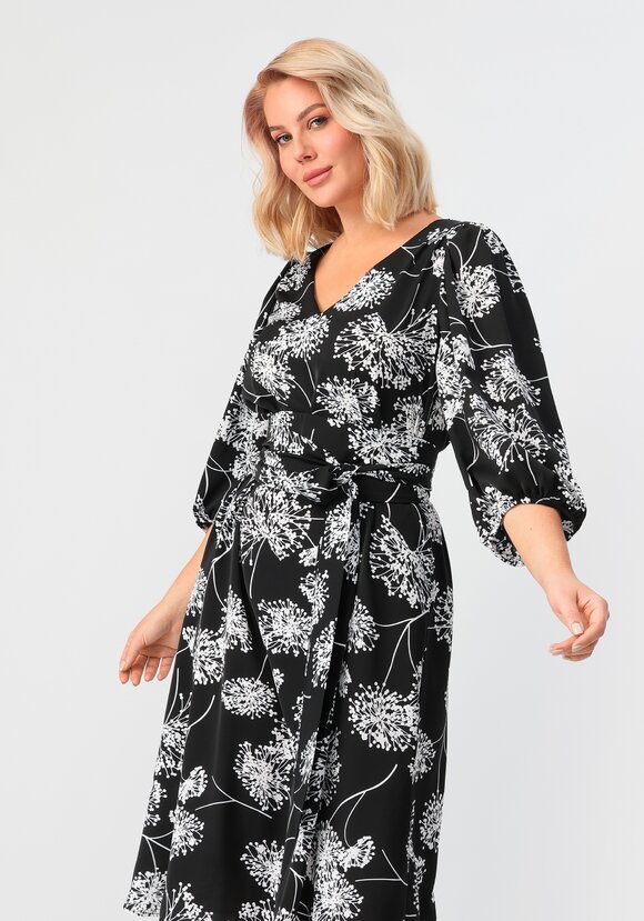 Платье с цветочным принтом с рукавом фонарик шир.  580, рис. 22