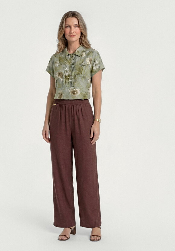 Брюки от бедра прямые изо льна шир.  580, рис. 13