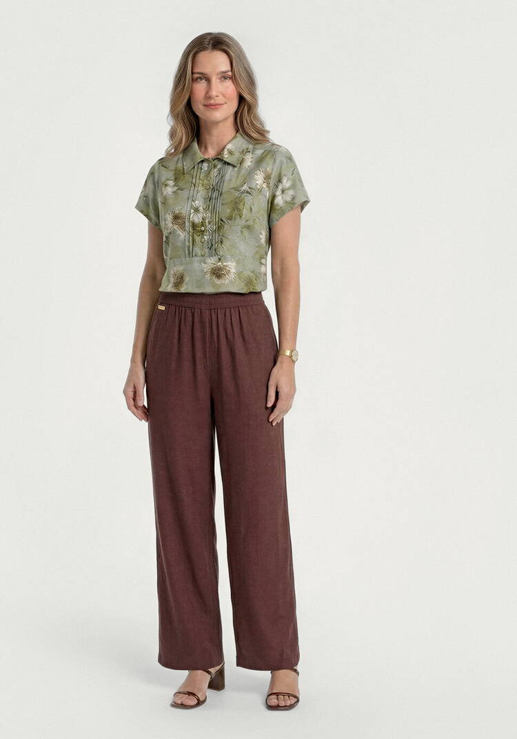 Брюки от бедра прямые изо льна шир.  750, рис. 13