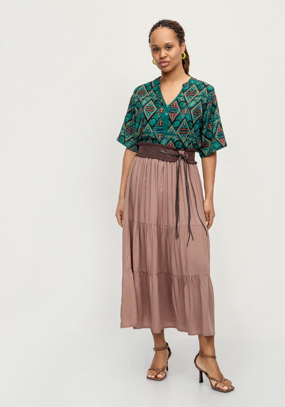 Блуза из штапеля с этническим рисунком шир.  580, рис. 14