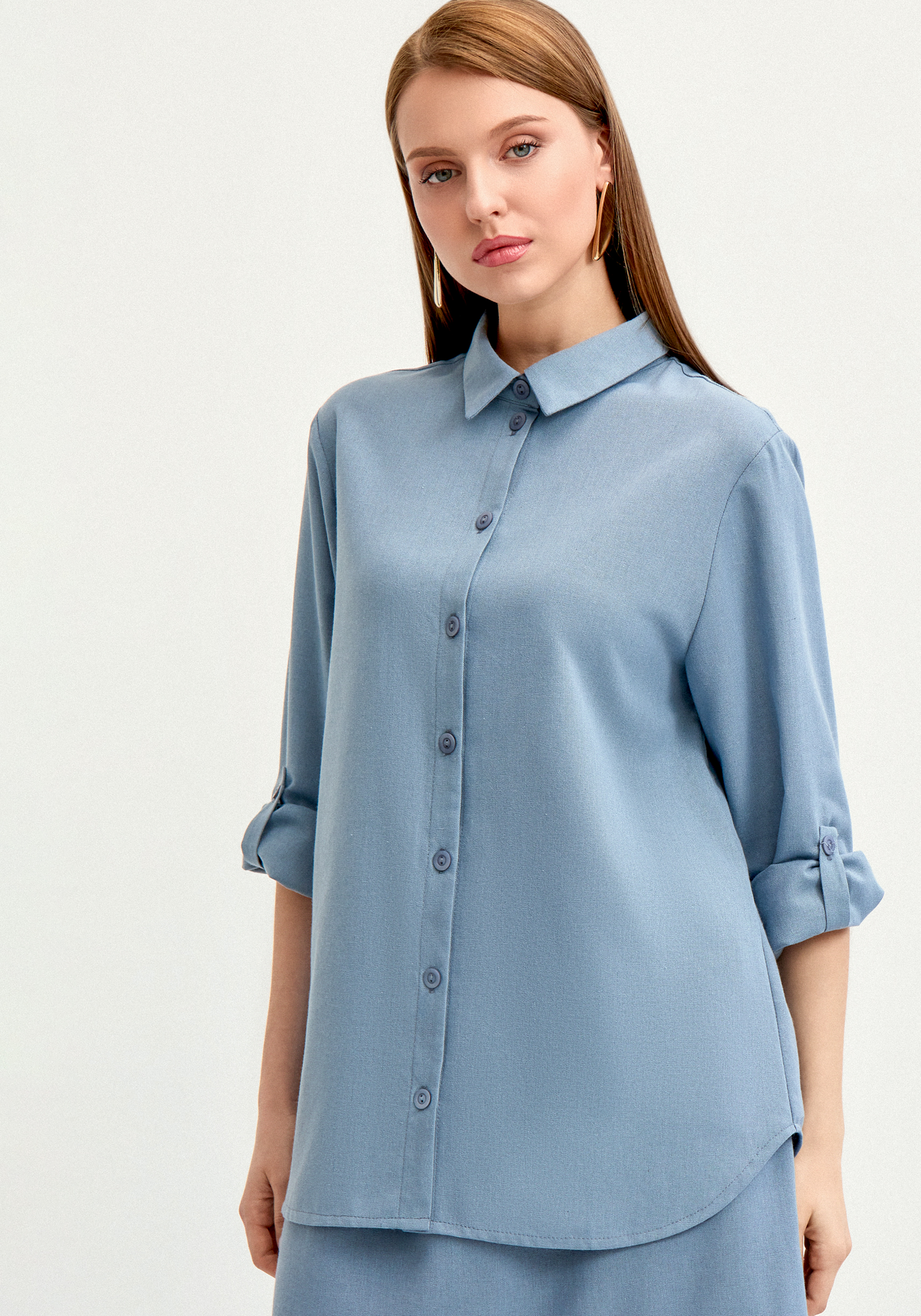 Рубашка на пуговицах изо льна