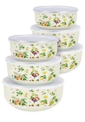 Набор мисок с крышками, 6 шт.