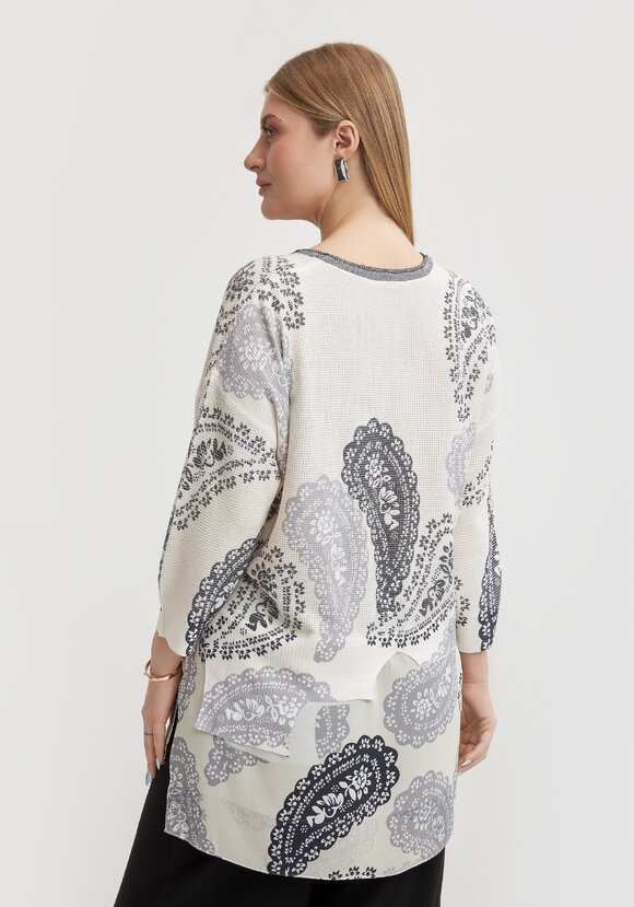 Джемпер-туника с дизайнерским принтомМилана шир.  580, рис. 3