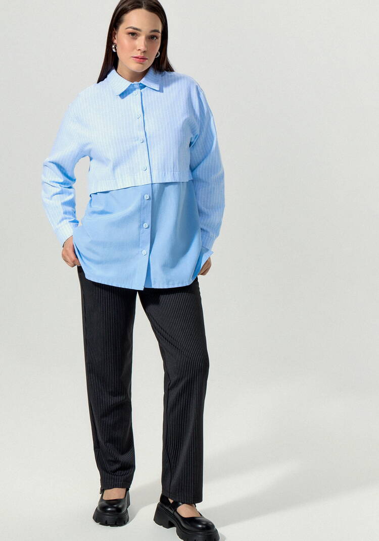 Рубашка с отрезной кокеткой в полоску шир.  750, рис. 20