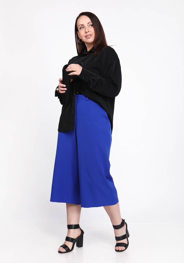 Брюки-кюлоты однотонные широкие шир.  750, рис. 15