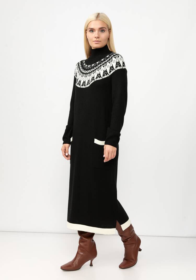 Платье вязаное со скандинавским рисунком шир.  750, рис. 8