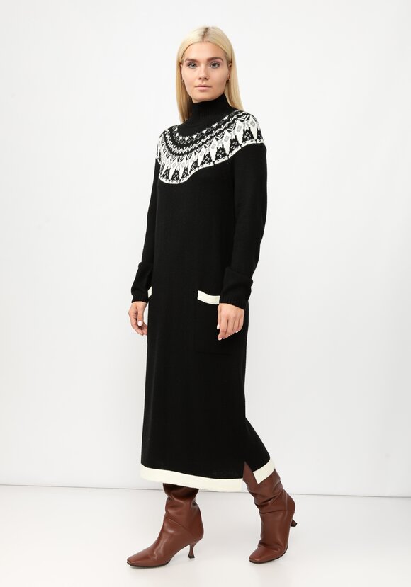 Платье вязаное со скандинавским рисунком шир.  580, рис. 8