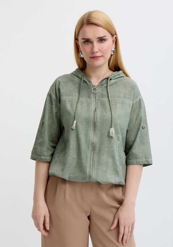 Блуза-пыльник на молнии с капюшоном шир.  580, рис. 1