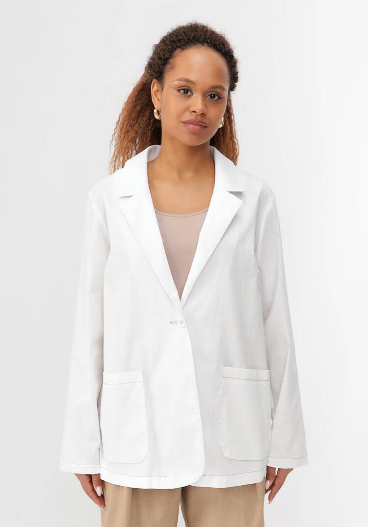 Пиджак изо льна однобортный шир.  750, рис. 4