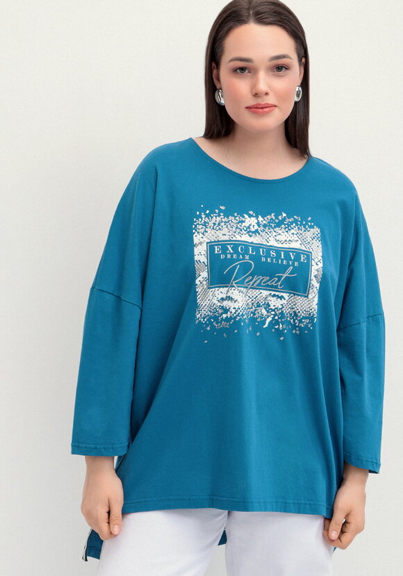 Туника с принтом на груди шир.  580, рис. 37