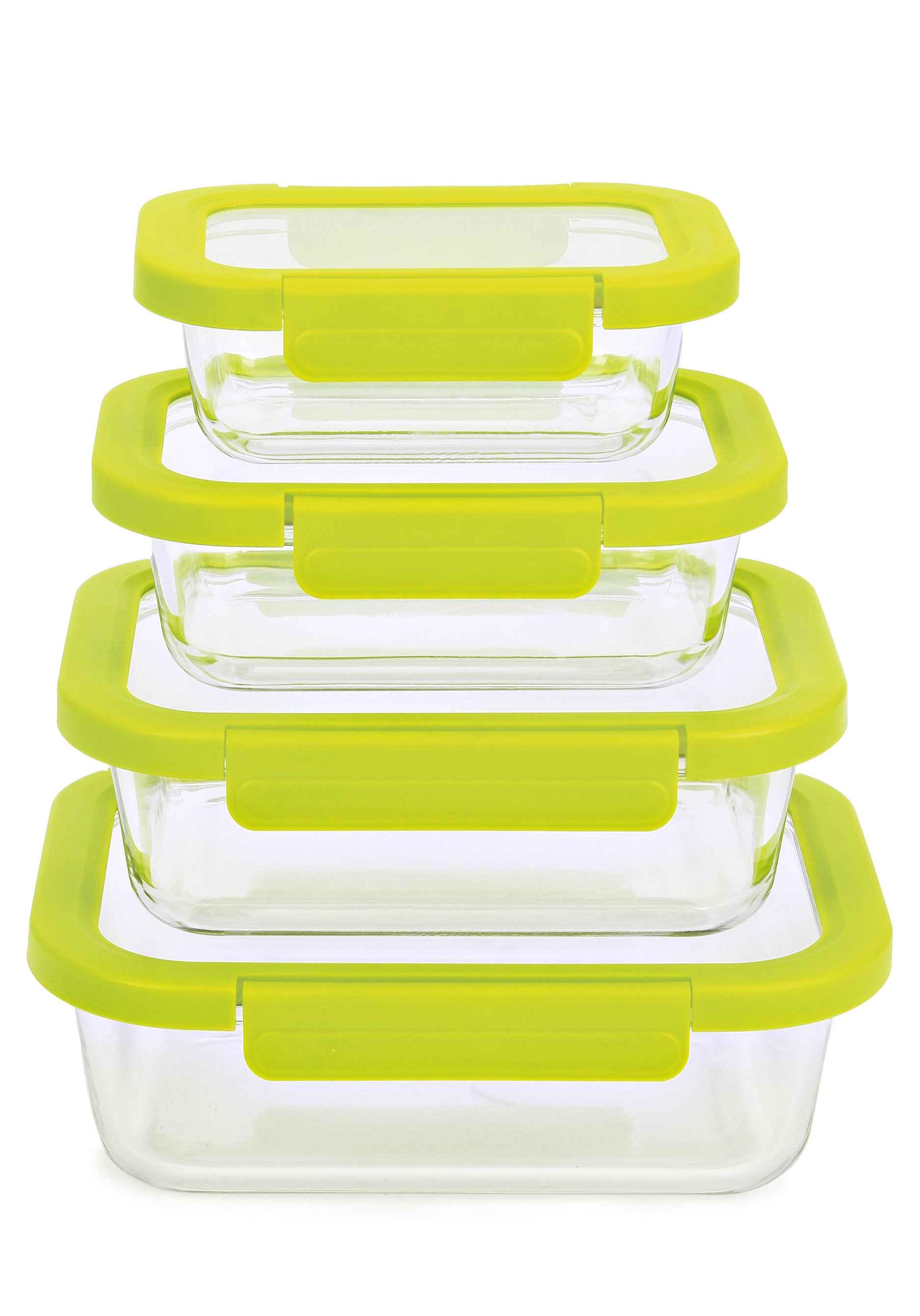 

Набор стеклянных контейнеров с крышками, Зеленый