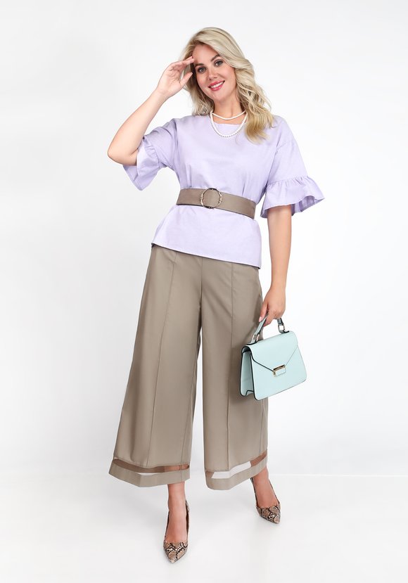 Брюки-кюлоты с декоративными вставками шир.  580, рис. 3