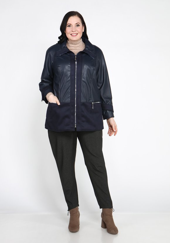 Куртка из экокожи на молнии шир.  580, рис. 1