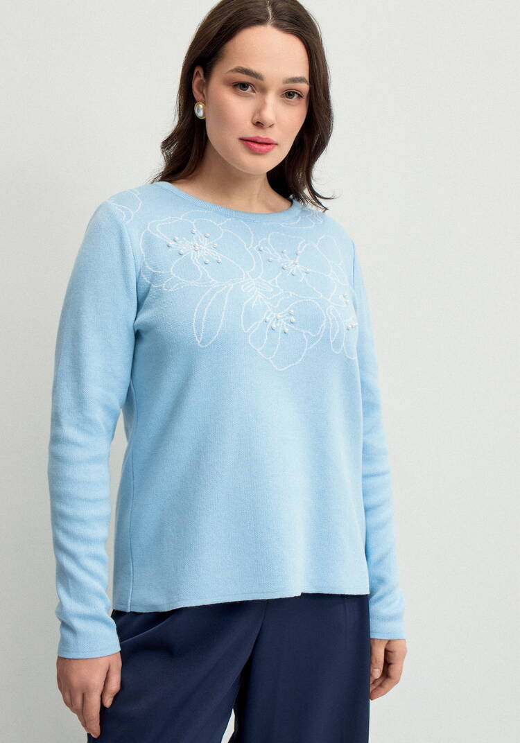 Джемпер с графичными цветами шир.  750, рис. 10