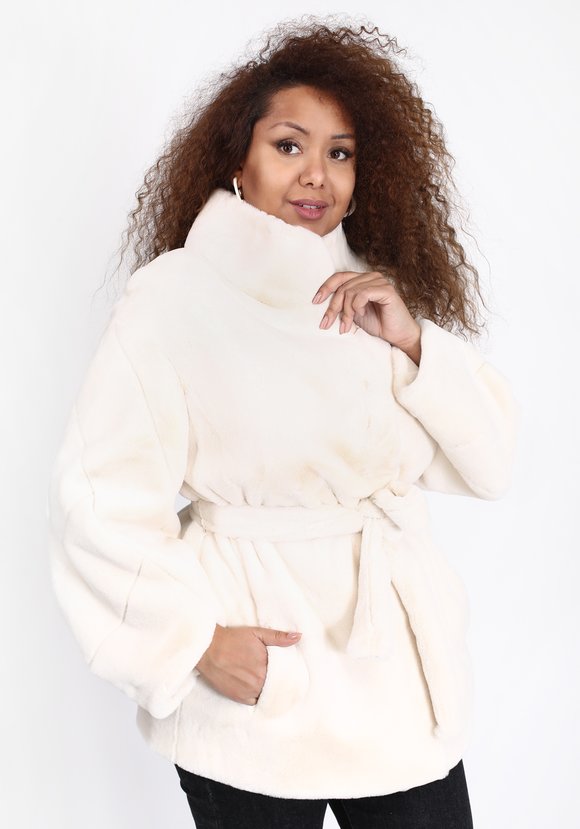 Полушубок из эко норки с объемным рукавом шир.  580, рис. 2