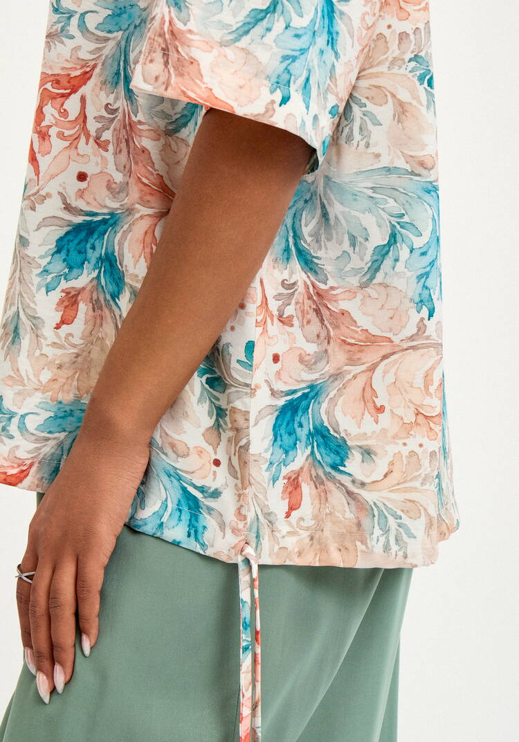 Блуза свободная с коротким рукавом и принтом шир.  750, рис. 14