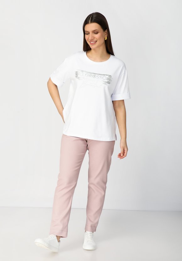 Футболка с принтом и разрезами по бокам шир.  580, рис. 6