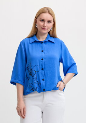 Рубашка с рукавом 3/4 и принтом