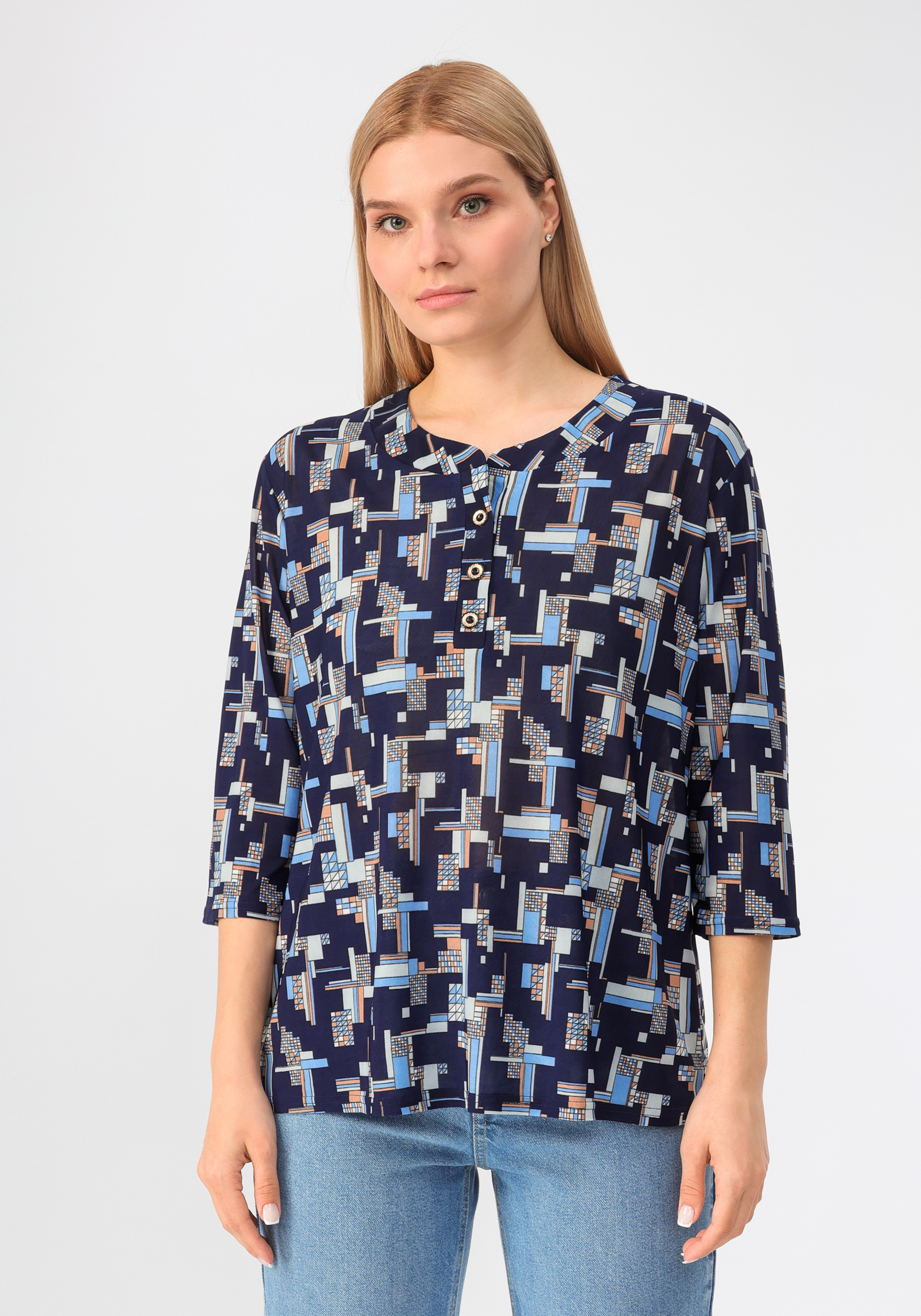 Блуза "Вивиана" UNIT, цвет голубой, размер 56 - фото 4
