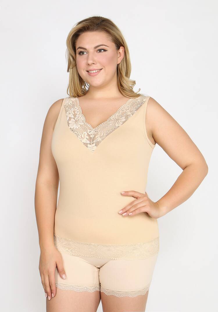 Майка с кружевом по низу Лайма шир.  750, рис. 15