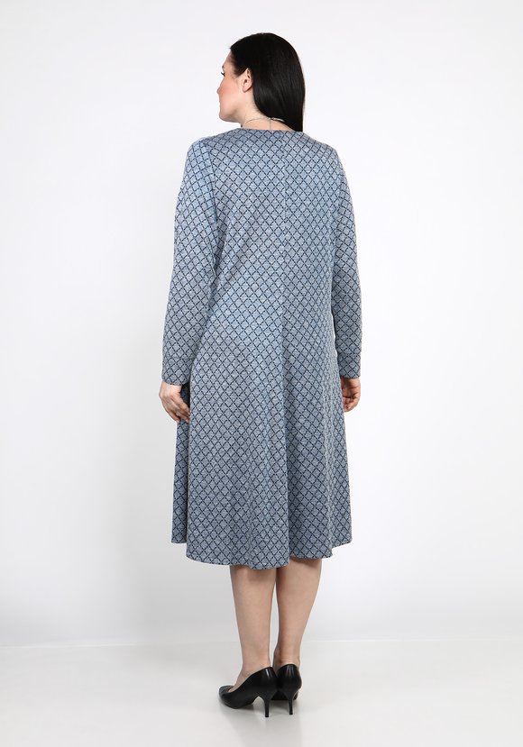 Платье А-силуэта с геометрическим принтом шир.  580, рис. 3