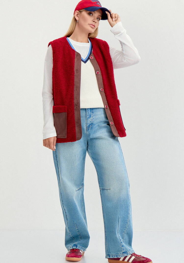 Жилет с отделкой из замши шир.  750, рис. 16