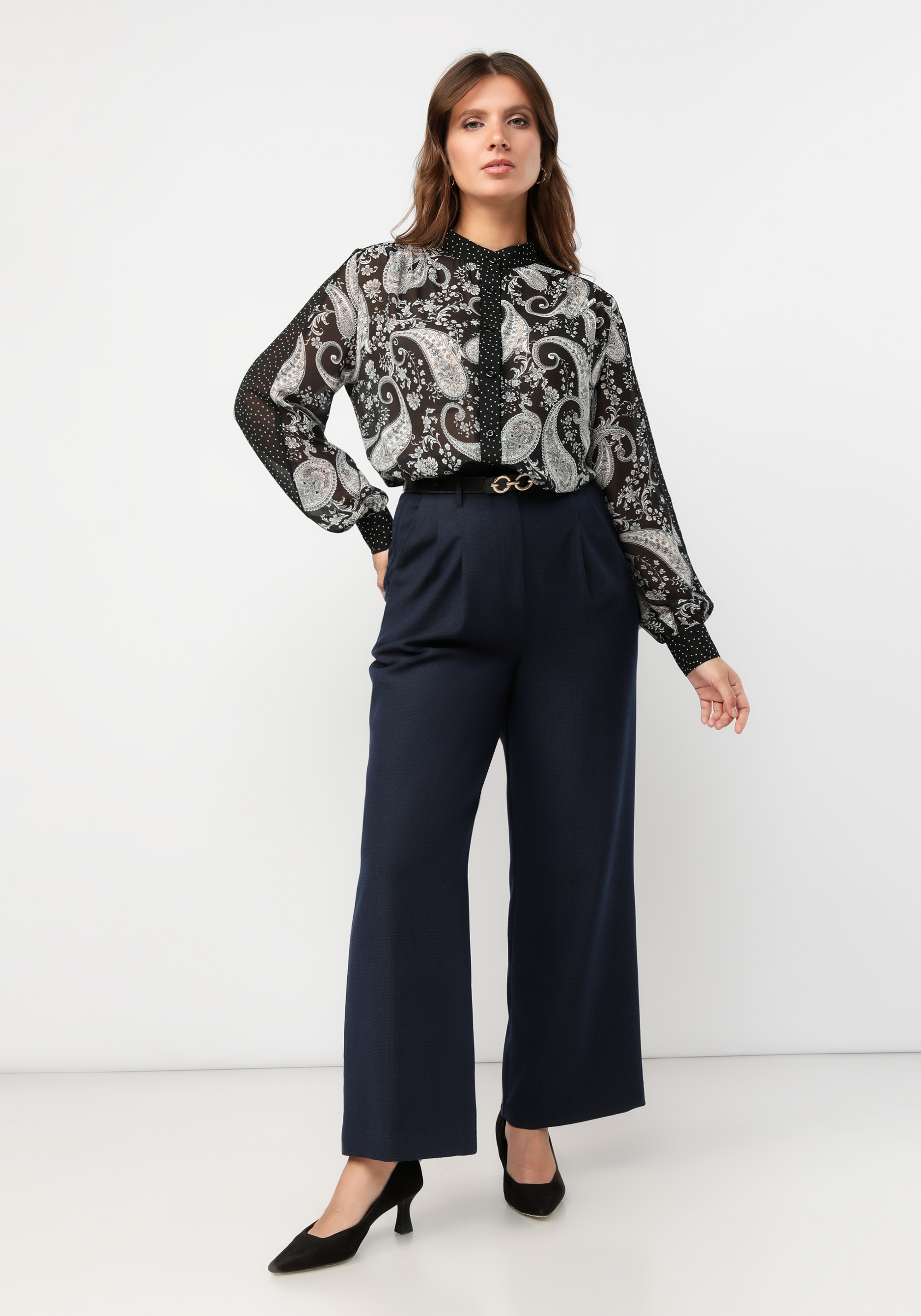Блуза "Бетани" Bianka Modeno, размер 58, цвет черный - фото 3