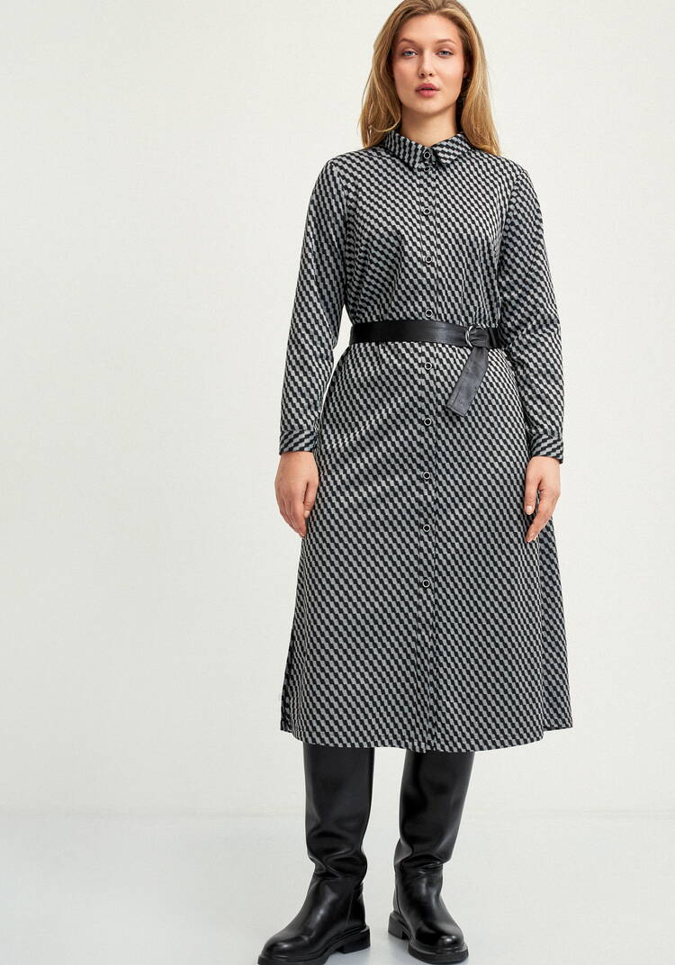 Платье-рубашка с длинным рукавом на манжете шир.  750, рис. 4