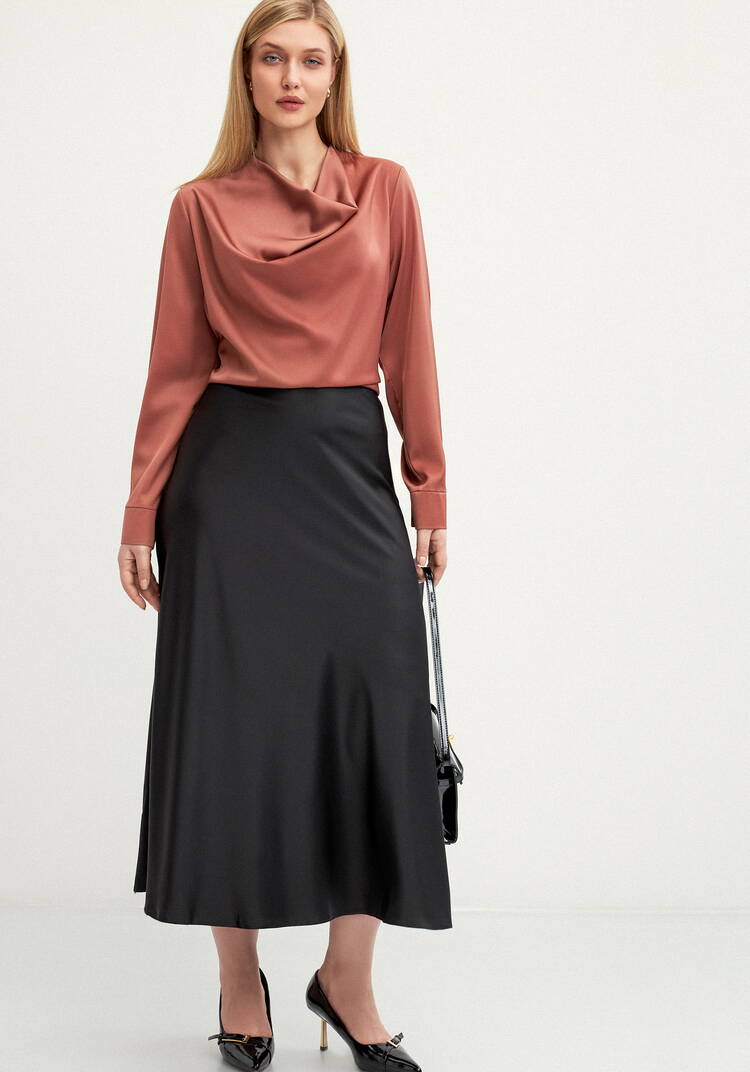 Блуза шелковая с воротником-хомутом шир.  750, рис. 20