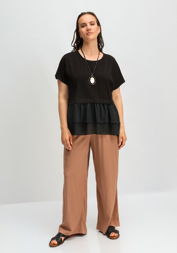 Блуза комбинированная с ярусами по низу шир.  580, рис. 2