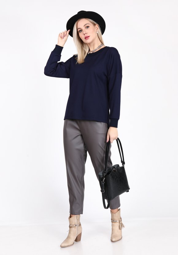 Джемпер с манжетами из рибаны шир.  580, рис. 7