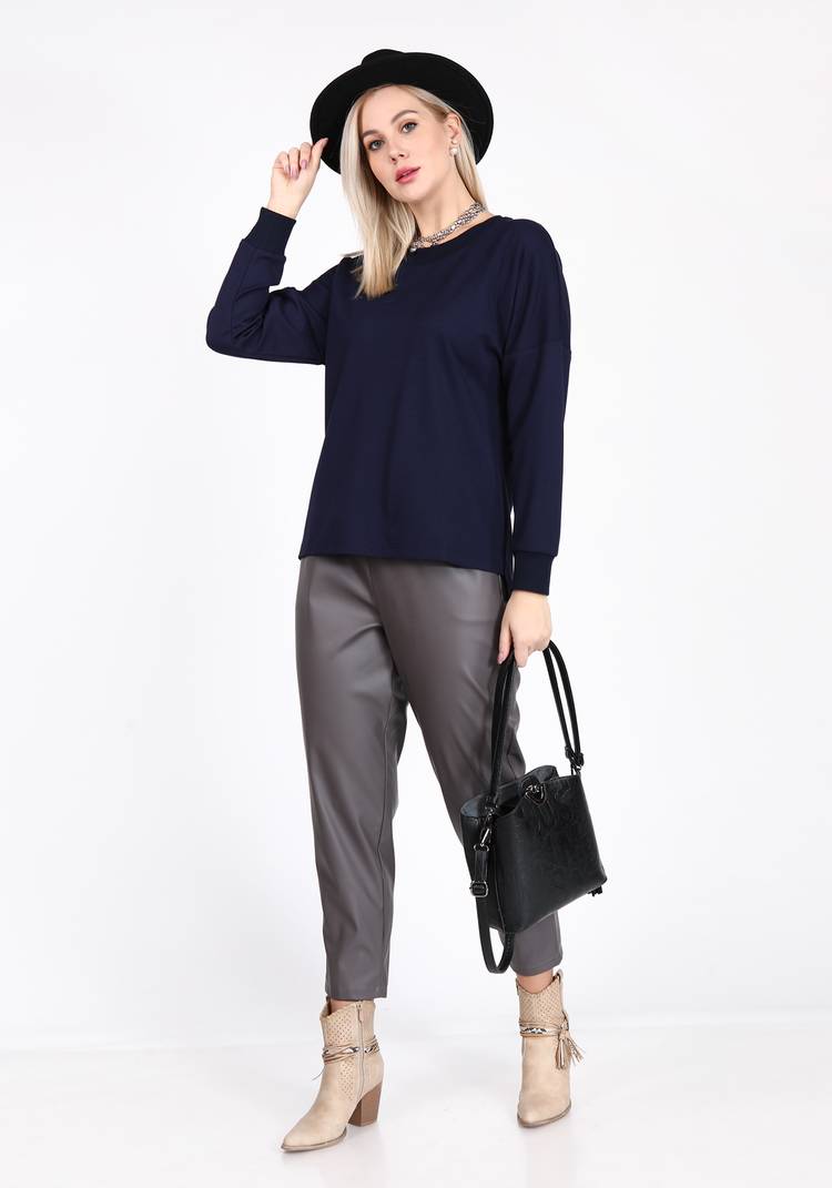 Джемпер с манжетами из рибаны шир.  750, рис. 7