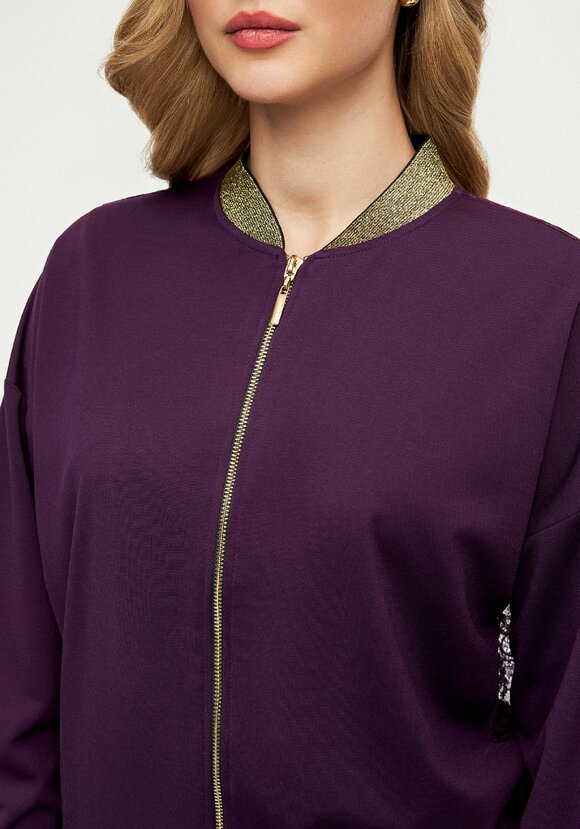 Бомбер трикотажный с ажурной спинкой шир.  580, рис. 29