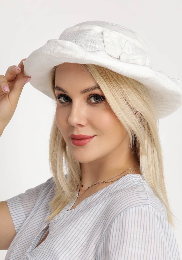 Шляпка из льна с бантом сзади шир.  750, рис. 4