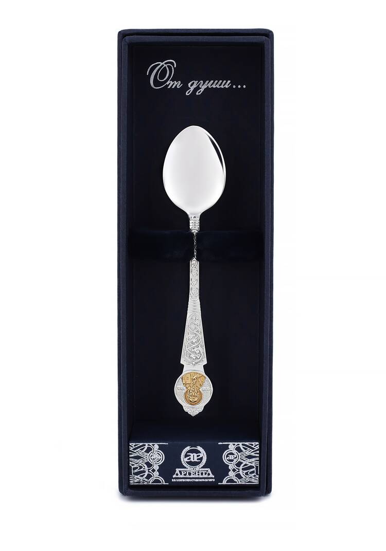 Серебряная ложка  Николай Чудотворец шир.  750, рис. 3