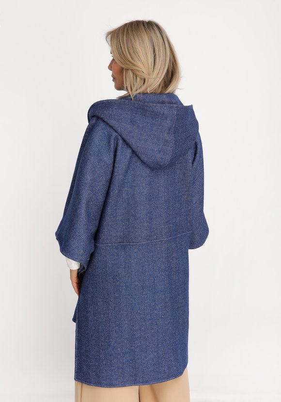 Пончо свободного кроя с капюшоном шир.  580, рис. 8