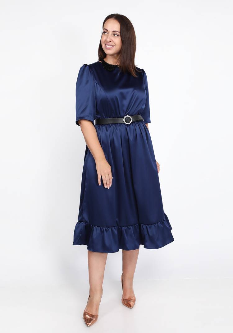 Платье с защипами на плечах и воланом на юбке шир.  750, рис. 6